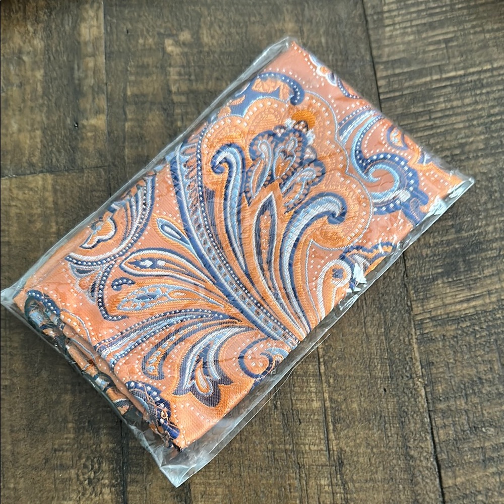Men's Orange Paisley Suspenders and Bow Tie Set - Picture 3 of 6